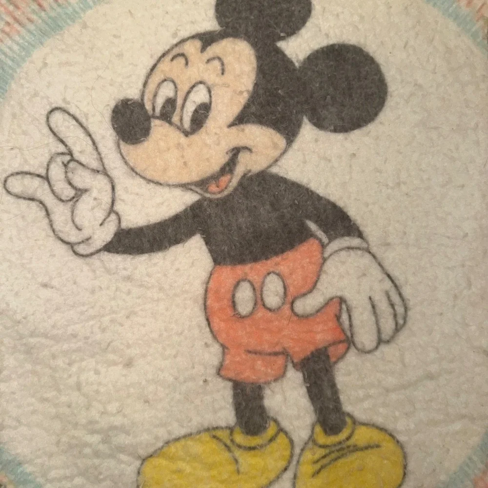 Vintage Disney Mickey Mouse Friends Sports Fleece Blanket Twin 80s 90s Retro Red